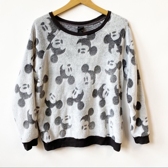 Disney Mickey Mouse Fleece Pajama Pullover Top Sleepwear Women's Size Medium - Picture 1 of 7